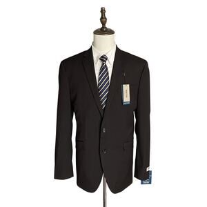 Kenneth Cole Suit Jacket Men's 42 Long Reaction Stretch Cork Navy/Red NEW